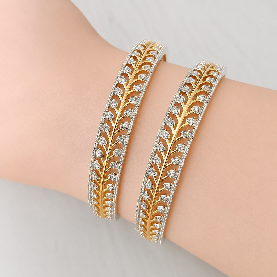 Elegant Gold and Diamond Bangles