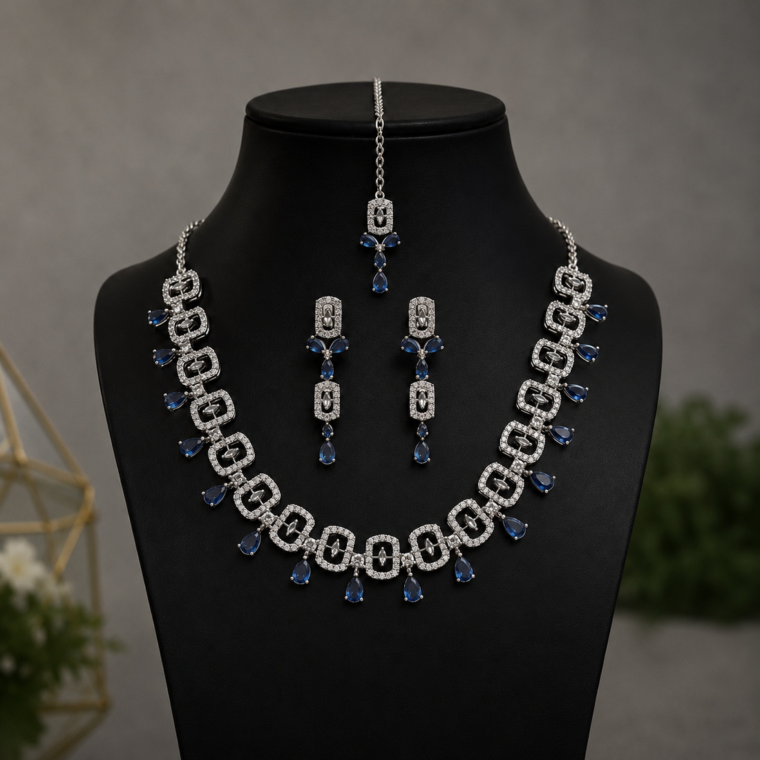 Gold & Diamond-Inspired Gemstone Jewelry Set